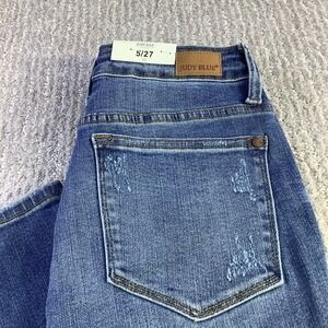 Judy Blue Lemon Patch Jeans Size 5/27 High Waist‎ Distressed Skinny Fit NWT